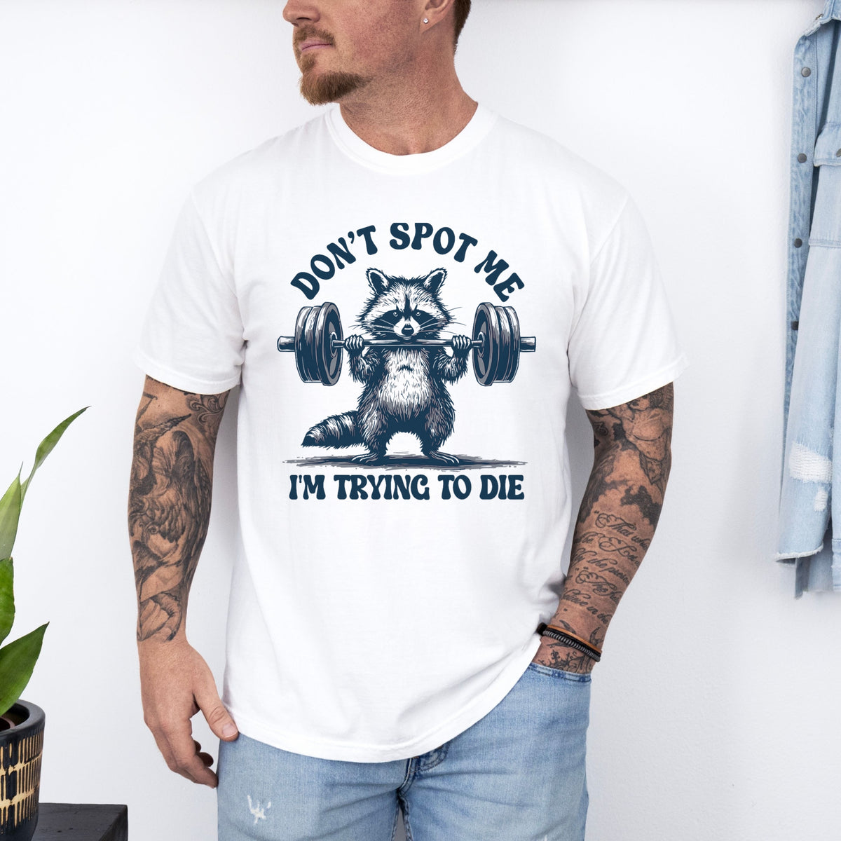Don’t Spot Me I’m Trying To Die Shirt – Dark Humor Gym Shirt for Men, Hardcore Workout Gift for Him