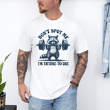 Don’t Spot Me I’m Trying To Die Shirt – Dark Humor Gym Shirt for Men, Hardcore Workout Gift for Him