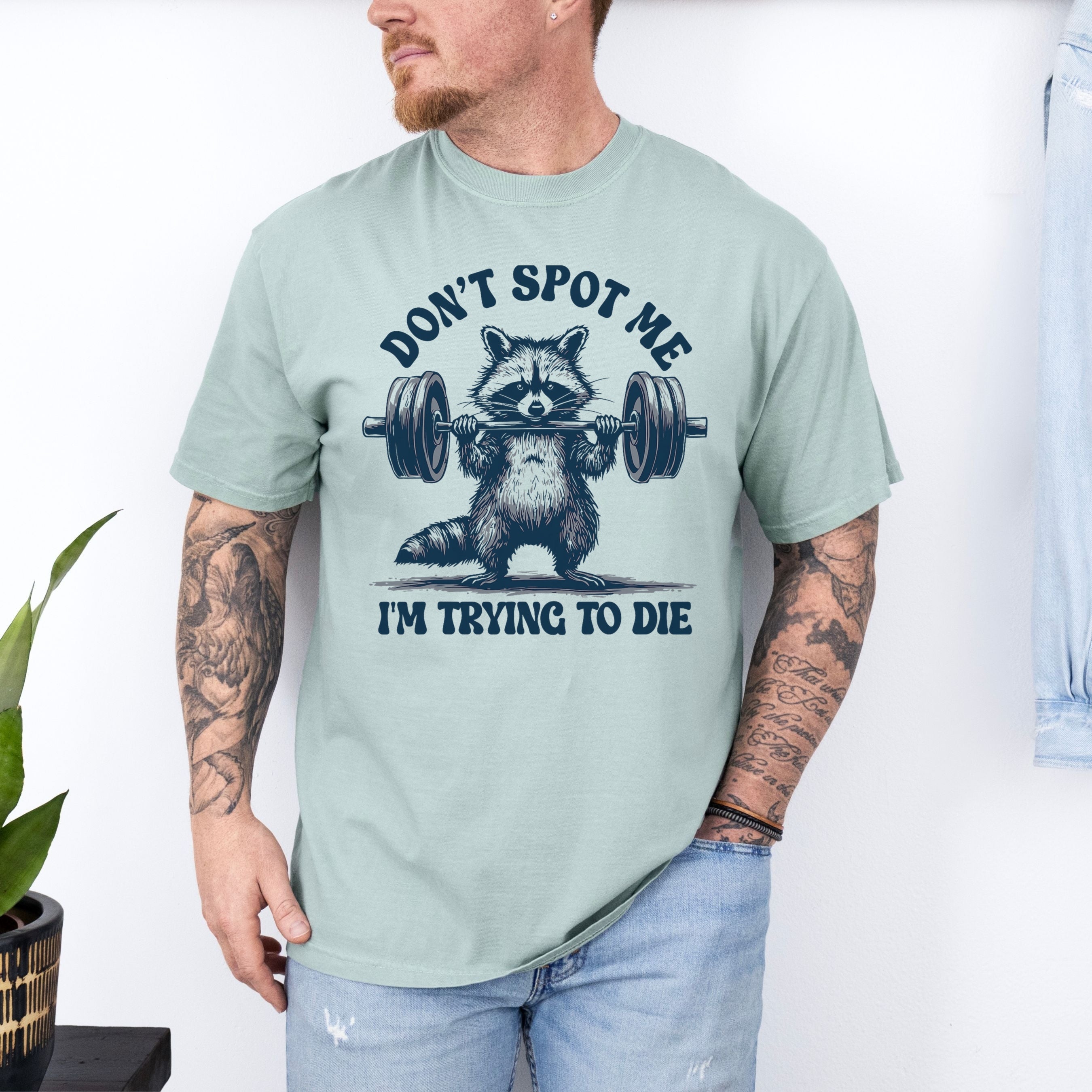 Don’t Spot Me I’m Trying To Die Shirt – Dark Humor Gym Shirt for Men, Hardcore Workout Gift for Him